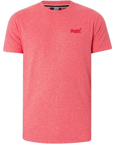 Superdry T-shirt T-shirt EMB avec logo essentiel - Rose