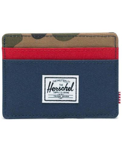 Herschel Supply Co. Portefeuille Charlie RFID Woodland Camo Navy Red - Bleu