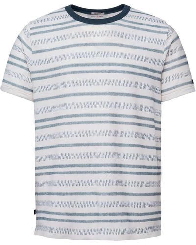Cast Iron T-shirt T-Shirt Rayures Blanc Cassé - Gris