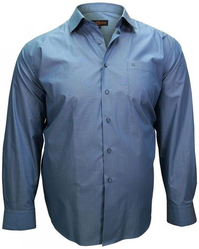 Doublissimo Chemise chemise fil a fil dandy bleu