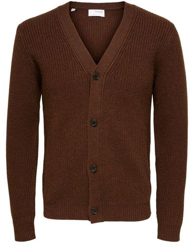 SELECTED Pull 16086753 SLHUTAH-SHAVED CHICOLATE - Marron