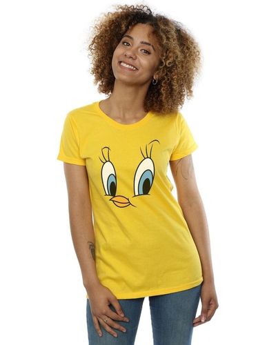 Dessins Animés T-shirt Tweety Pie Face - Jaune