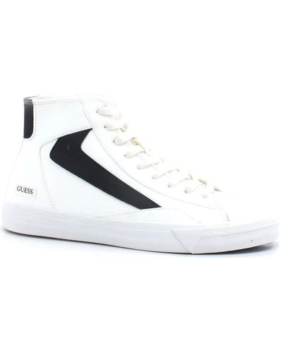 Guess Chaussures Sneaker Hi Retro Bicolor White Black FM5EHIELE12 - Blanc