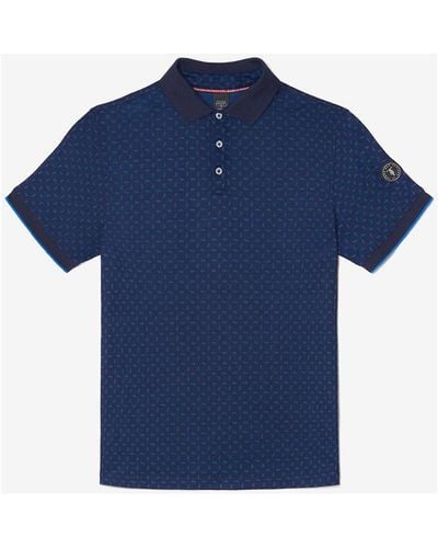 Le Temps Des Cerises T-shirt Polo lival jacquard à motif - Bleu