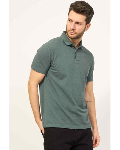 EAX T-shirt Polo en coton piqué - Vert