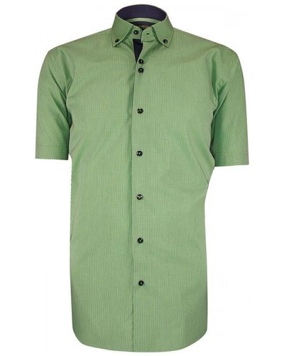 Emporio Balzani Chemise chemisette classique coupe droite quadri vert
