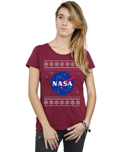 NASA T-shirt Classic Fair Isle - Rouge