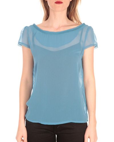 Aggabarti T-shirt voile121072 bleu femmes T-shirt en bleu
