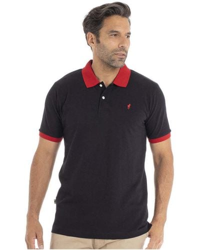 Gentleman Farmer Polo manches courtes col polo coton OCEAN T-shirt - Noir