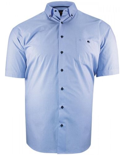 Doublissimo Chemise chemisette forte taille a motifs vichy piastre bleu