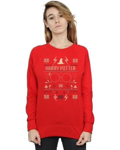 Harry Potter Sweat-shirt Christmas Pattern - Rouge