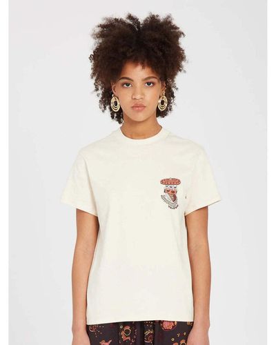 Volcom T-shirt Camiseta Chica Connected Minds - Sand - Blanc