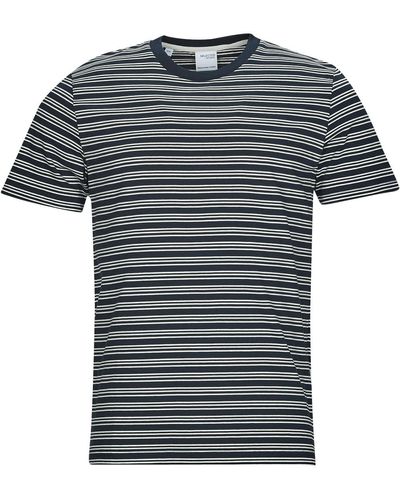 SELECTED SLHANDY STRIPE SS O-NECK TEE W T-shirt - Gris