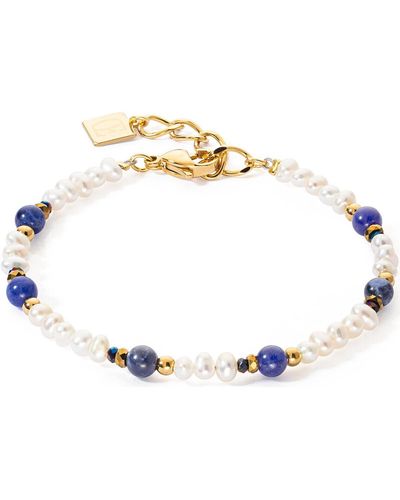 COEUR DE LION Bracelets Bracelet Flow Perles d'eau douce sodalite or - Métallisé