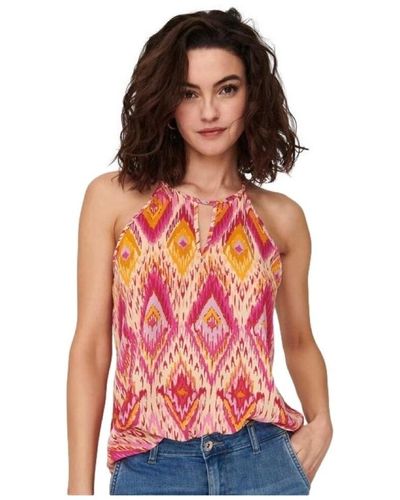 ONLY Blouses Top Alma Life Poly - Raspberry Rose - Rouge