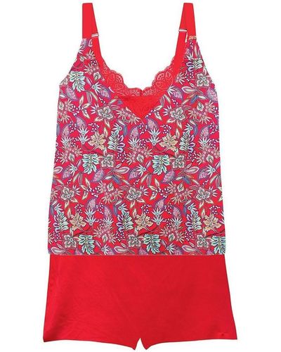 Pommpoire Pyjamas / Chemises de nuit Top-short multico rouge Aria