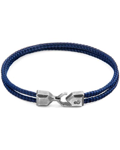 Anchor and Crew Bracelets Bracelet Cromer Argent Et Corde - Bleu