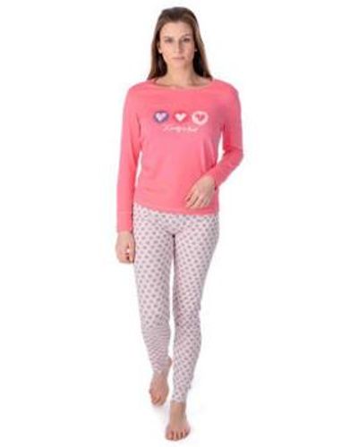 Kindy Pyjamas / Chemises de nuit Pyjama long en coton motif coeurs - Rose