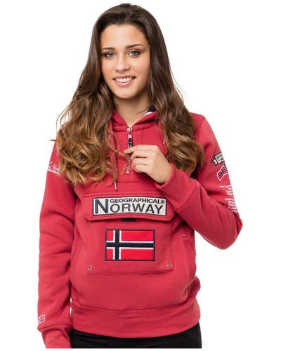 GEOGRAPHICAL NORWAY Sweat-shirt Sweat sport Gymclass - logo - capuche - Rouge