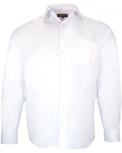 Doublissimo Chemise chemise forte taille tissus chevron spinadi blanc
