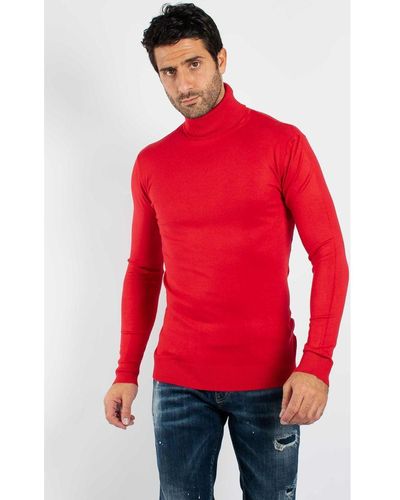 Hollyghost Pull Pull fin col roulé YY02 - Rouge