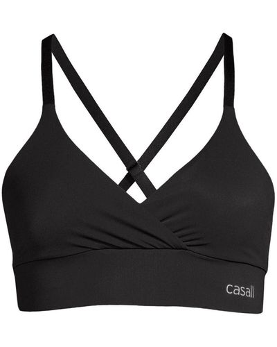 Casall Sweat-shirt Wrap Sports Bra - Noir