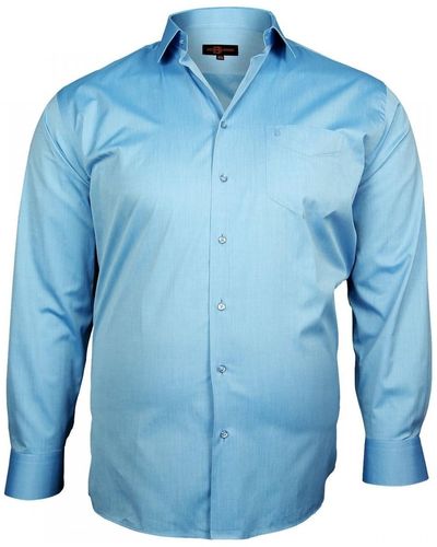 Doublissimo Chemise chemise popeline traditionnelle bleu