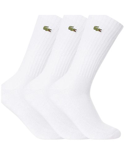 Lacoste Socquettes Lot de 3 paires de chaussettes de sport - Blanc