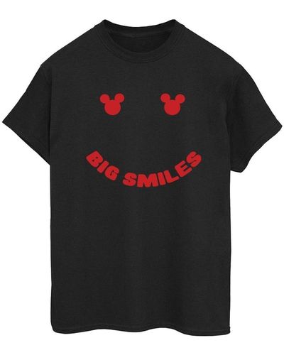 Disney T-shirt Mickey Mouse Big Smile - Noir