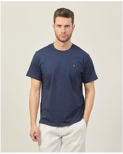 Refrigue T-shirt T-shirt à col rond en coton avec logo - Bleu