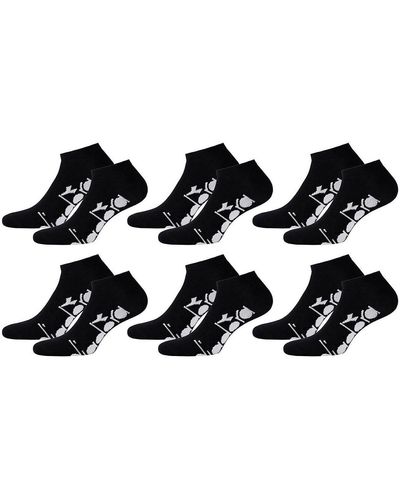 Diadora Chaussettes de sports Socquettes SPORT SNEAKER Pack de 6 Paires NO 1225 - Noir