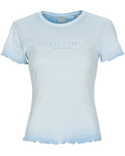 Guess T-shirt SS CN EDURNE TEE - Bleu