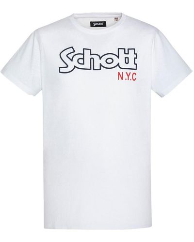 Schott Nyc T-shirt TSCREWVINT - Blanc