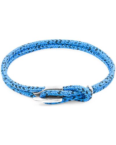 Anchor and Crew Bracelets Bracelet Padstow Argent Et Corde - Bleu