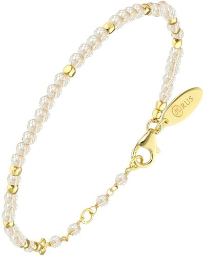 Orusbijoux Bracelets Bracelet Argent Doré Simple Perles Naturelles Blanche - Métallisé