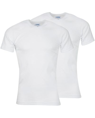 Athena T-shirt Lot de 2 tee-shirts col V Coton Bio - Blanc