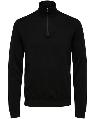 SELECTED Sweat-shirt Berg Half Zip Cardigan Zwart - Noir