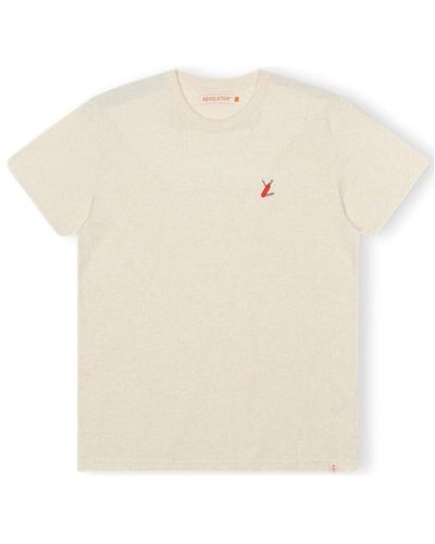 Revolution T-shirt T-Shirt Regular 1343 SUR - Off-White/Melange - Blanc
