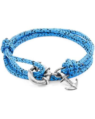 Anchor and Crew Bracelets Bracelet Ancre Clyde Argenté Et Corde - Bleu