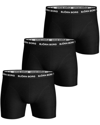 Björn Borg Caleçons Boxer-shorts Lot de 3 Solid Stretch Noir