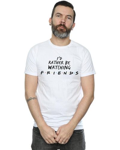 Friends T-shirt Rather Be Watching - Blanc