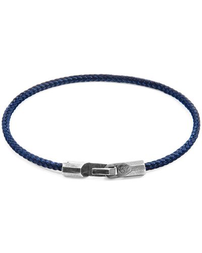 Anchor and Crew Bracelets Bracelet Talbot Argent Et Corde - Bleu