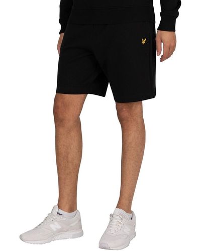 Lyle & Scott Short Short en molleton à logo en coton biologique - Noir