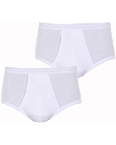 EMINENCE Slips Slips coton ouverts taille haute, lot de 2 - Blanc