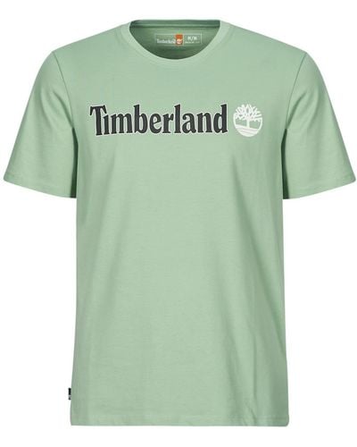 Timberland T-shirt Linear Logo Short Sleeve Tee - Vert