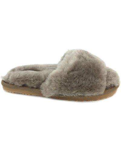 Mou Chaussures Sheepskin Fur Slide Slipper Elephant Grey - Gris