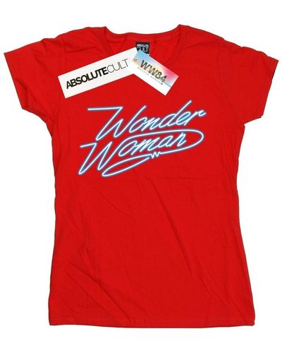 Dc Comics T-shirt Wonder Woman 84 Neon Wonder Woman - Rouge