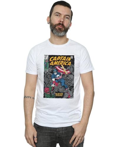 Marvel T-shirt Captain America Album Issue Cover - Blanc