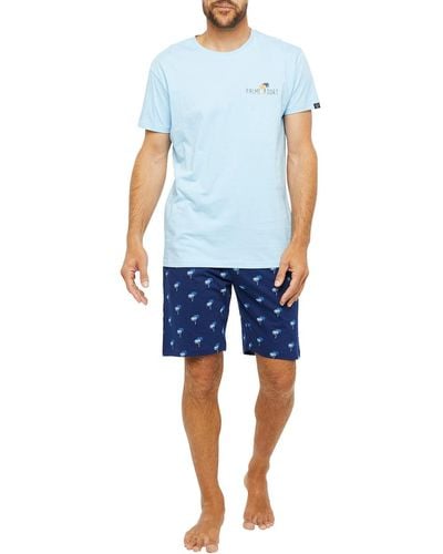 Arthur Pyjamas / Chemises de nuit Pyjama coton court - Bleu