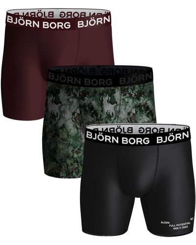 Björn Borg Caleçons Performance Boxer-shorts Lot de 3 Multicolour - Noir